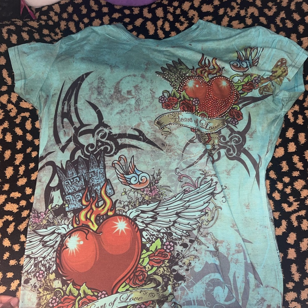 SOLD!! Heart and Wings Graphic Tee